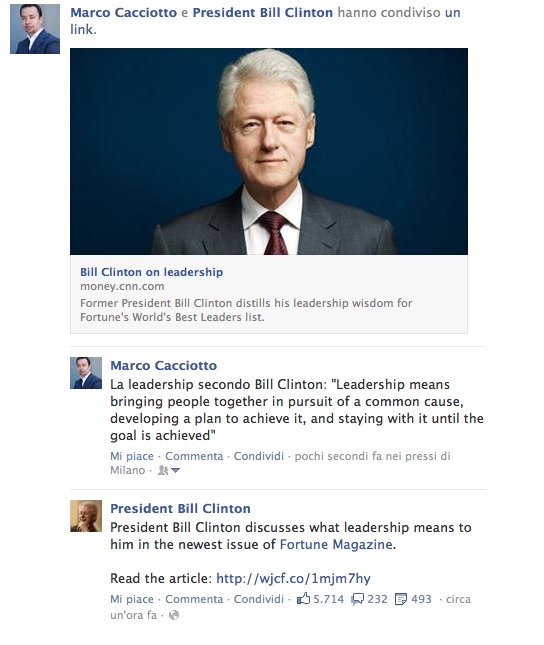 Condivisione con Bill Clinton